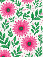 Vibrant Daisy Leaf Botanical Pattern Rug