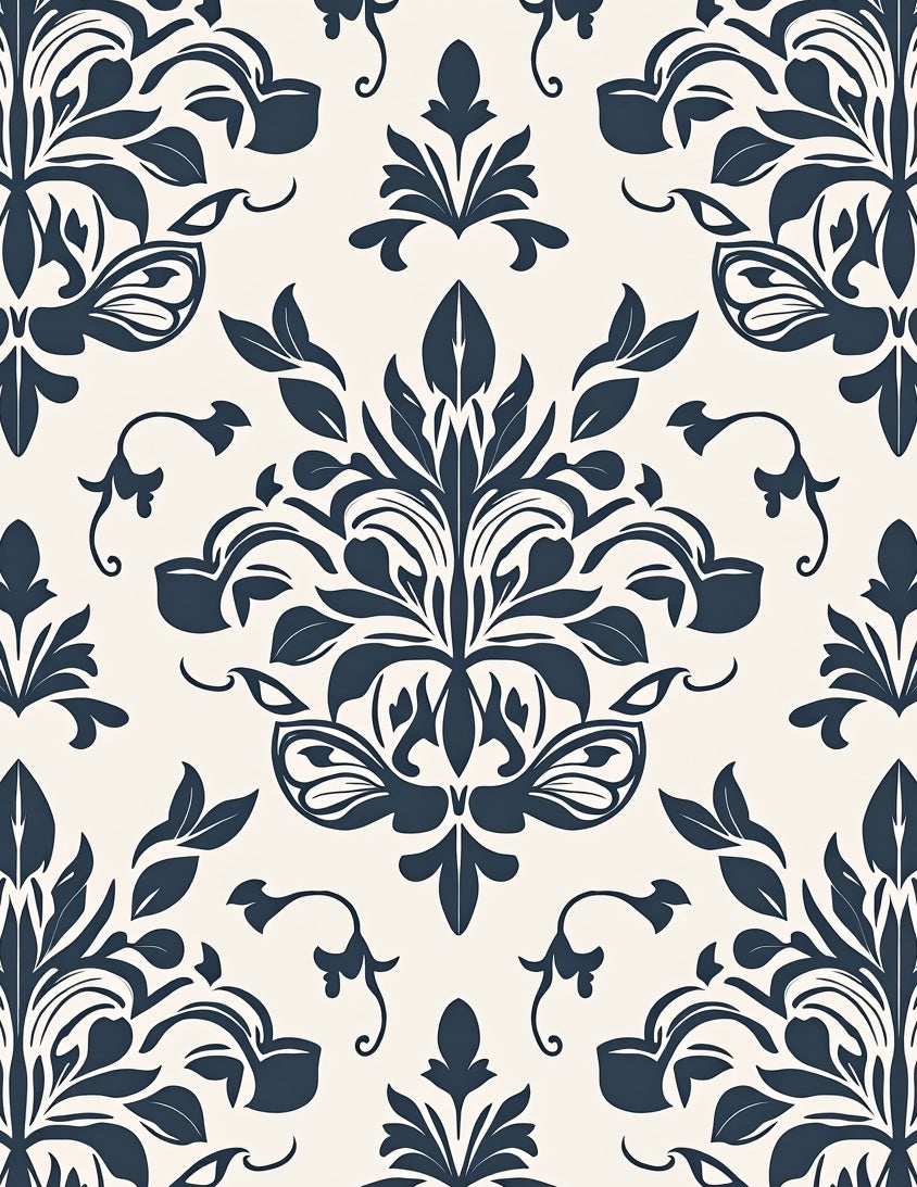 Damask Floral Vintage Style Rug