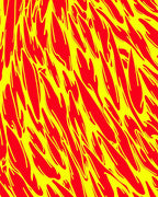 Bold Red Yellow Abstract Waves Rug