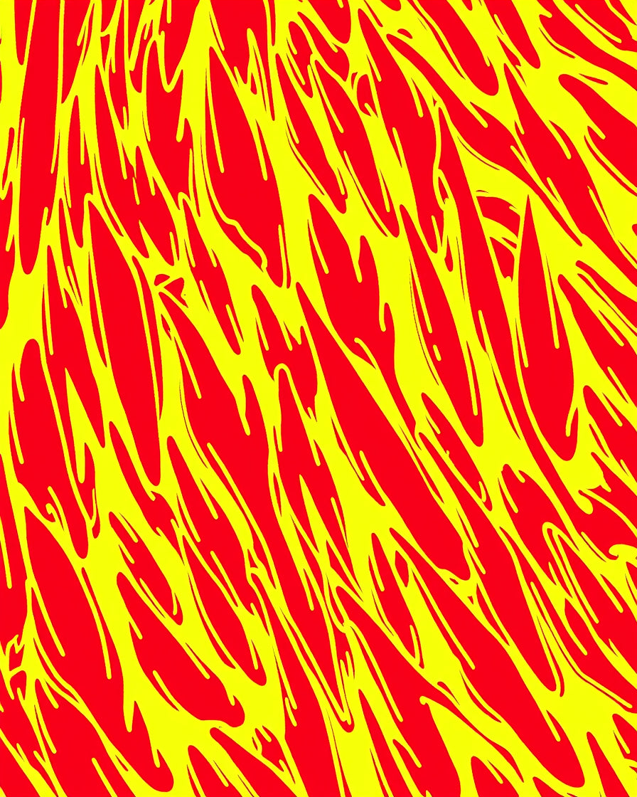 Bold Red Yellow Abstract Waves Rug