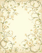 Elegant Floral Vine Cream Rug