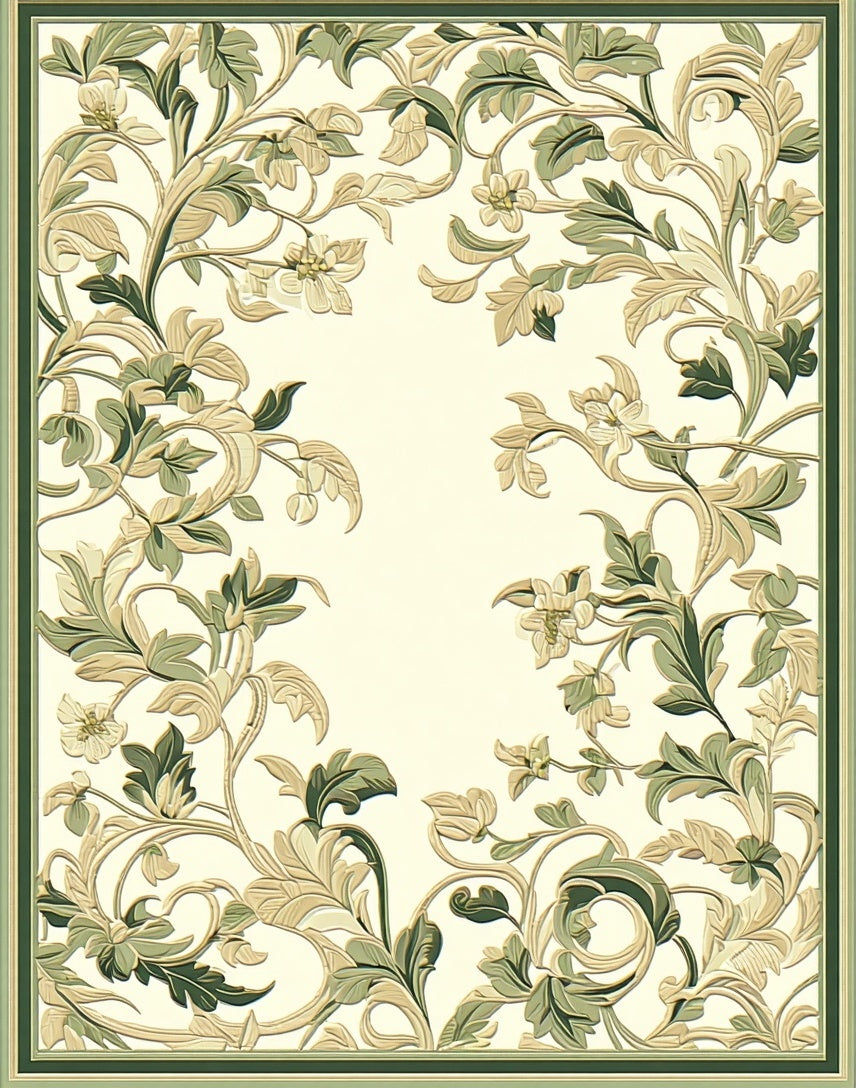 Ornate Floral Vine Pattern Rug