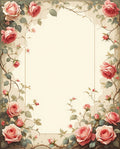 Vintage Rose Vine Border Rug