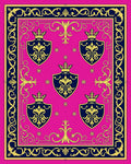 Royal Pink Shield Crest Collage Rug