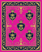 Royal Pink Shield Crest Collage Rug