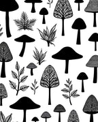 Whimsical Mushroom And Leaf Patterns Rug