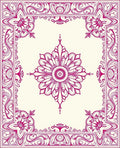 Ornate Floral Frame Design Rug