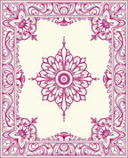 Ornate Floral Frame Design Rug