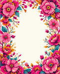 Vibrant Pink Floral Garden Design Rug