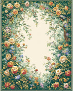 Abundant Floral Garden Vines Pattern Rug