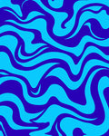 Swirling Blue Cyan Organic Pattern Rug