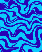 Swirling Blue Cyan Organic Pattern Rug