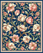 Art Nouveau Floral Pattern Rug