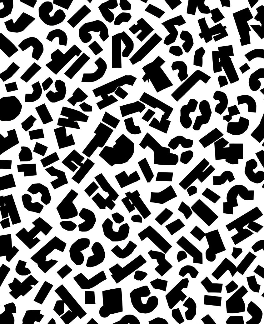 Abstract Black White Geometric Pattern Rug
