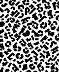 Abstract Black White Geometric Pattern Rug