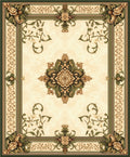 Elaborate Floral Crested Golden Rug