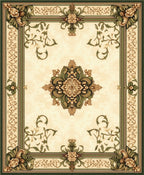 Elaborate Floral Crested Golden Rug
