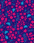Blue Pink Floral Turtle Pattern Rug