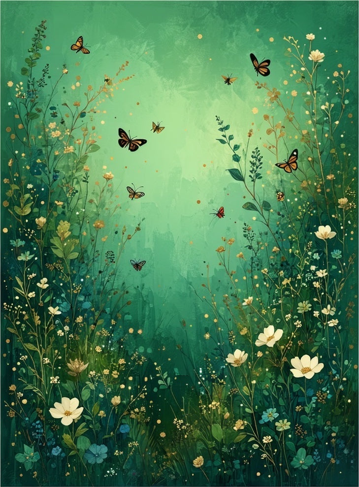 Enchanted Meadow Butterflies 2 Pattern Rug