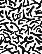 Abstract Brushstroke Black White Pattern Rug