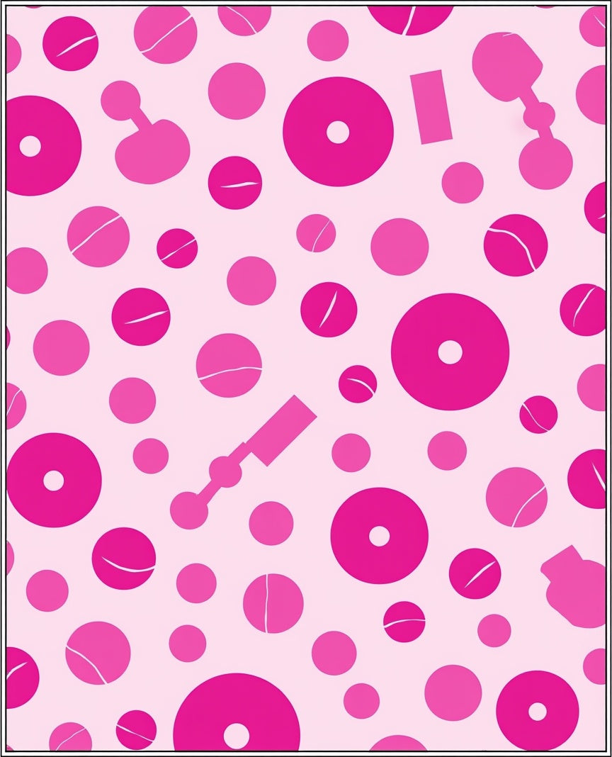 Pink Circles Abstract Shapes Design Rug