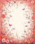 Whimsical Floral Butterfly Meadow Design Rug