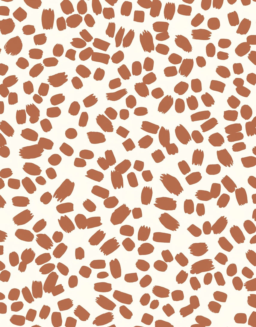 Abstract Brushstroke Pattern Terra Cotta Rug