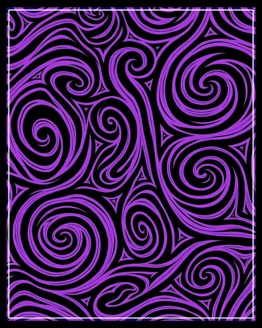 Vibrant Purple Swirl Abstract Design Rug