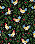 Festive Rooster Holly Berry Garland Rug