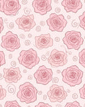 Pink Rose Vine Pattern Rug