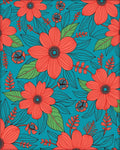 Coral Bloom Patterned Tropical Rug