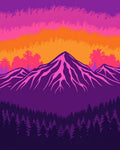 Vibrant Mountain Forest Landscape Design Rug