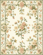 Classic Floral Vine Scroll Pattern Rug