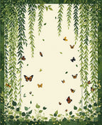 Whimsical Willow Branches Butterfly Pattern Rug