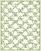 Green Vine Lattice Pattern Rug