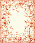 Delicate Floral Vine Border Design Rug