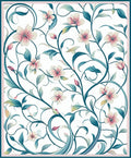 Whimsical Floral Vine Pattern Rug