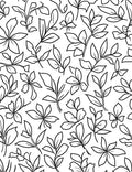 Black White Outline Botanical Pattern Rug