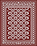 Rich Burgundy Intricate Floral Lattice Rug