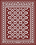 Rich Burgundy Intricate Floral Lattice Rug