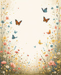 Whimsical Butterflies And Wildflowers Design Rug