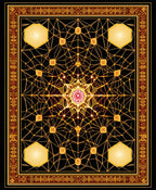 Golden Geometric Mandala Pattern Rug