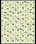 Whimsical Black Flower Vine Pattern Rug