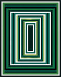 Green White Black Concentric Rectangles Rug