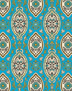 Azure Medallion Floral Ornament Rug