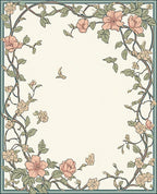 Floral Garden Branch Pattern Rug