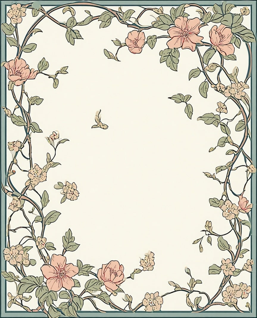 Floral Garden Branch Pattern Rug