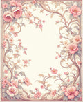 Soft Pastel Floral Vine Pattern Rug