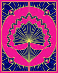 Vibrant Fan Art Deco Tropical Design Rug