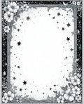 Whimsical Floral Stars Frame Rug